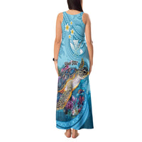 Personalized Hawaii Sea Turtle Tank Maxi Dress Hawaii Map Ocean Vibes LT01 - Polynesian Pride