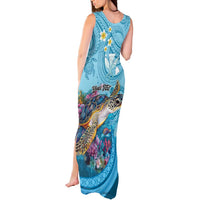 Personalized Hawaii Sea Turtle Tank Maxi Dress Hawaii Map Ocean Vibes LT01 - Polynesian Pride