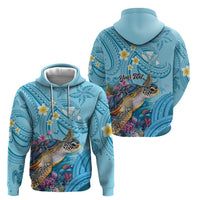 Personalized Hawaii Sea Turtle Zip Hoodie Hawaii Map Ocean Vibes
