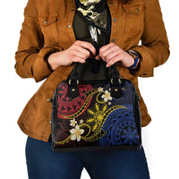 Philippines Spirit Tribal Sun Plumeria Shoulder Handbag Red And Blue Polynesian Pattern LT01 - Polynesian Pride