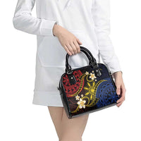 Philippines Spirit Tribal Sun Plumeria Shoulder Handbag Red And Blue Polynesian Pattern LT01 - Polynesian Pride