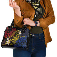 Philippines Spirit Tribal Sun Plumeria Shoulder Handbag Red And Blue Polynesian Pattern LT01 - Polynesian Pride
