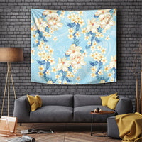 Hawaii Hibiscus Plumeria Blue Tapestry Polynesian Pattern LT01 Blue - Polynesian Pride