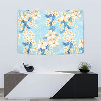 Hawaii Hibiscus Plumeria Blue Tapestry Polynesian Pattern LT01 - Polynesian Pride