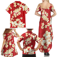 Hawaii Hibiscus Plumeria Red Family Matching Summer Maxi Dress and Hawaiian Shirt Polynesian Pattern LT01 - Polynesian Pride