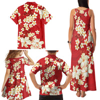 Hawaii Hibiscus Plumeria Red Family Matching Tank Maxi Dress and Hawaiian Shirt Polynesian Pattern LT01 - Polynesian Pride