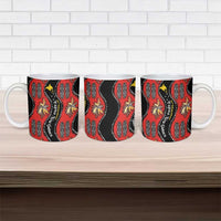 Papua New Guinea 50th Independence Ceramic Mug PNG Batik Pattern - Polynesian Pride