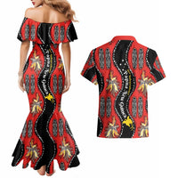 Papua New Guinea 50th Independence Couples Matching Mermaid Dress and Hawaiian Shirt PNG Batik Pattern LT01 - Polynesian Pride