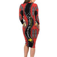 Papua New Guinea 50th Independence Family Matching Long Sleeve Bodycon Dress and Hawaiian Shirt PNG Batik Pattern LT01 - Polynesian Pride
