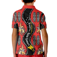 Papua New Guinea 50th Independence Kid Polo Shirt PNG Batik Pattern LT01 - Polynesian Pride