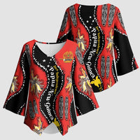 Papua New Guinea 50th Independence Kimono Sleeve Blouse PNG Batik Pattern - Polynesian Pride