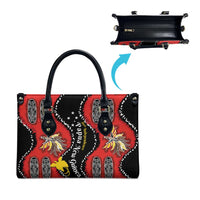 Papua New Guinea 50th Independence Leather Bag PNG Batik Pattern - Polynesian Pride