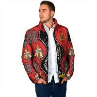 Papua New Guinea 50th Independence Padded Jacket PNG Batik Pattern - Polynesian Pride