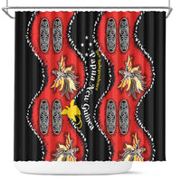 Papua New Guinea 50th Independence Shower Curtain PNG Batik Pattern LT01 Red - Polynesian Pride