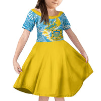 personalised-tuvalu-independence-day-family-matching-off-shoulder-long-sleeve-dress-and-hawaiian-shirt-plumeria-45th-anniversary