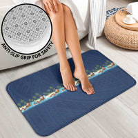 Hawaii Santa Riding Sea Turtle Bathroom Set Mele Kalikimaka Polynesian Pattern - Polynesian Pride