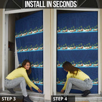 Hawaii Santa Riding Sea Turtle Door Cover Mele Kalikimaka Polynesian Pattern - Polynesian Pride