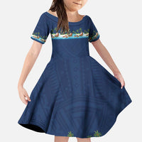 Hawaii Santa Riding Sea Turtle Family Matching Mermaid Dress and Hawaiian Shirt Mele Kalikimaka Polynesian Pattern - Polynesian Pride