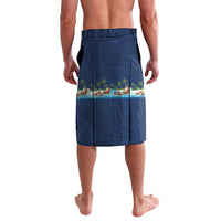 Hawaii Santa Riding Sea Turtle Lavalava Mele Kalikimaka Polynesian Pattern - Polynesian Pride
