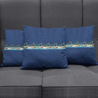 Hawaii Santa Riding Sea Turtle Pillow Cover Mele Kalikimaka Polynesian Pattern - Polynesian Pride