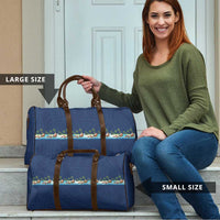 Hawaii Santa Riding Sea Turtle Travel Bag Mele Kalikimaka Polynesian Pattern - Polynesian Pride