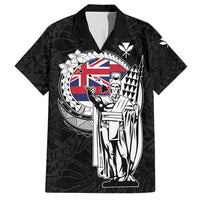 Personalized Hawaii King Kamehameha Hawaiian Shirt Flag Polynesian Pattern LT01 Black - Polynesian Pride