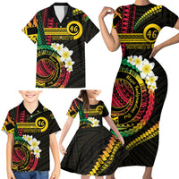 Vanuatu Independence Day Family Matching Short Sleeve Bodycon Dress and Hawaiian Shirt Yumi 45th Hapi Indipendens Dei LT01 - Polynesian Pride