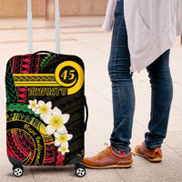 Vanuatu Independence Day Luggage Cover Yumi 46th Hapi Indipendens Dei LT01 Black - Polynesian Pride