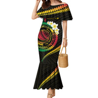 Vanuatu Independence Day Mermaid Dress Yumi 46th Hapi Indipendens Dei LT01 Women Black - Polynesian Pride