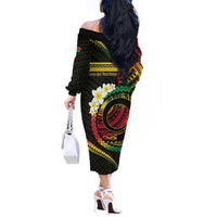 Vanuatu Independence Day Off The Shoulder Long Sleeve Dress Yumi 45th Hapi Indipendens Dei LT01