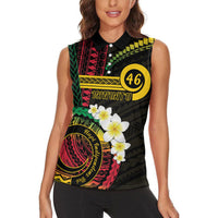 Vanuatu Independence Day Women Sleeveless Polo Shirt Yumi 45th Hapi Indipendens Dei LT01