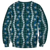Pikake Maile Tiare Lei Sweatshirt Polu Lauhala Pattern
