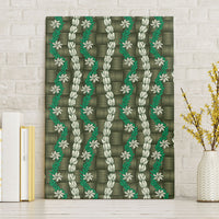Pikake Maile Tiare Lei Canvas Wall Art Omaomao Lauhala Pattern