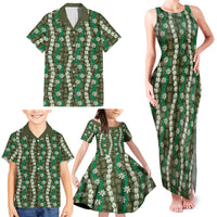 Pikake Maile Tiare Lei Family Matching Tank Maxi Dress and Hawaiian Shirt Omaomao Lauhala Pattern LT01 - Polynesian Pride