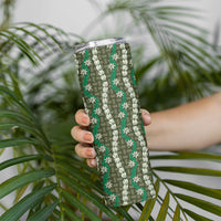 Pikake Maile Tiare Lei Skinny Tumbler Omaomao Lauhala Pattern