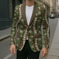 Pikake Maile Tiare Lei Blazer Natural Lauhala Pattern
