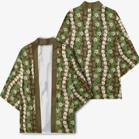 Pikake Maile Tiare Lei Kimono Natural Lauhala Pattern