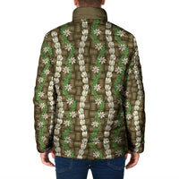 Pikake Maile Tiare Lei Padded Jacket Natural Lauhala Pattern