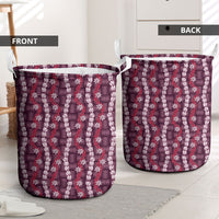Pikake Maile Tiare Lei Laundry Basket Akala Lauhala Pattern