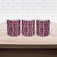 Pikake Maile Tiare Lei Ceramic Mug Akala Lauhala Pattern
