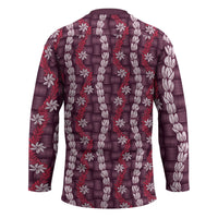 Pikake Maile Tiare Lei Hockey Jersey Akala Lauhala Pattern