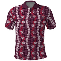 Pikake Maile Tiare Lei Polo Shirt Akala Lauhala Pattern