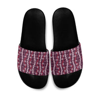 Pikake Maile Tiare Lei Slide Sandals Akala Lauhala Pattern