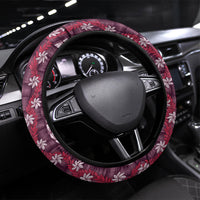 Pikake Maile Tiare Lei Steering Wheel Cover Akala Lauhala Pattern