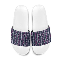 Pikake Maile Tiare Lei Slide Sandals Poni Lauhala Pattern