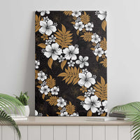 Hawaiian Hibiscus Tribal Floral Brown Canvas Wall Art Polynesian Tapa Pattern - Polynesian Pride