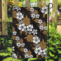 Hawaiian Hibiscus Tribal Floral Brown Garden Flag Polynesian Tapa Pattern LT01 Garden Flag Brown - Polynesian Pride