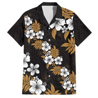 Hawaiian Hibiscus Tribal Floral Brown Hawaiian Shirt Polynesian Tapa Pattern - Polynesian Pride