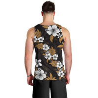 Hawaiian Hibiscus Tribal Floral Brown Men Tank Top Polynesian Tapa Pattern - Polynesian Pride