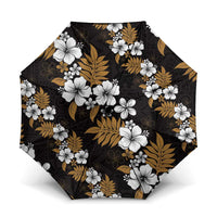 Hawaiian Hibiscus Tribal Floral Brown Umbrella Polynesian Tapa Pattern - Polynesian Pride